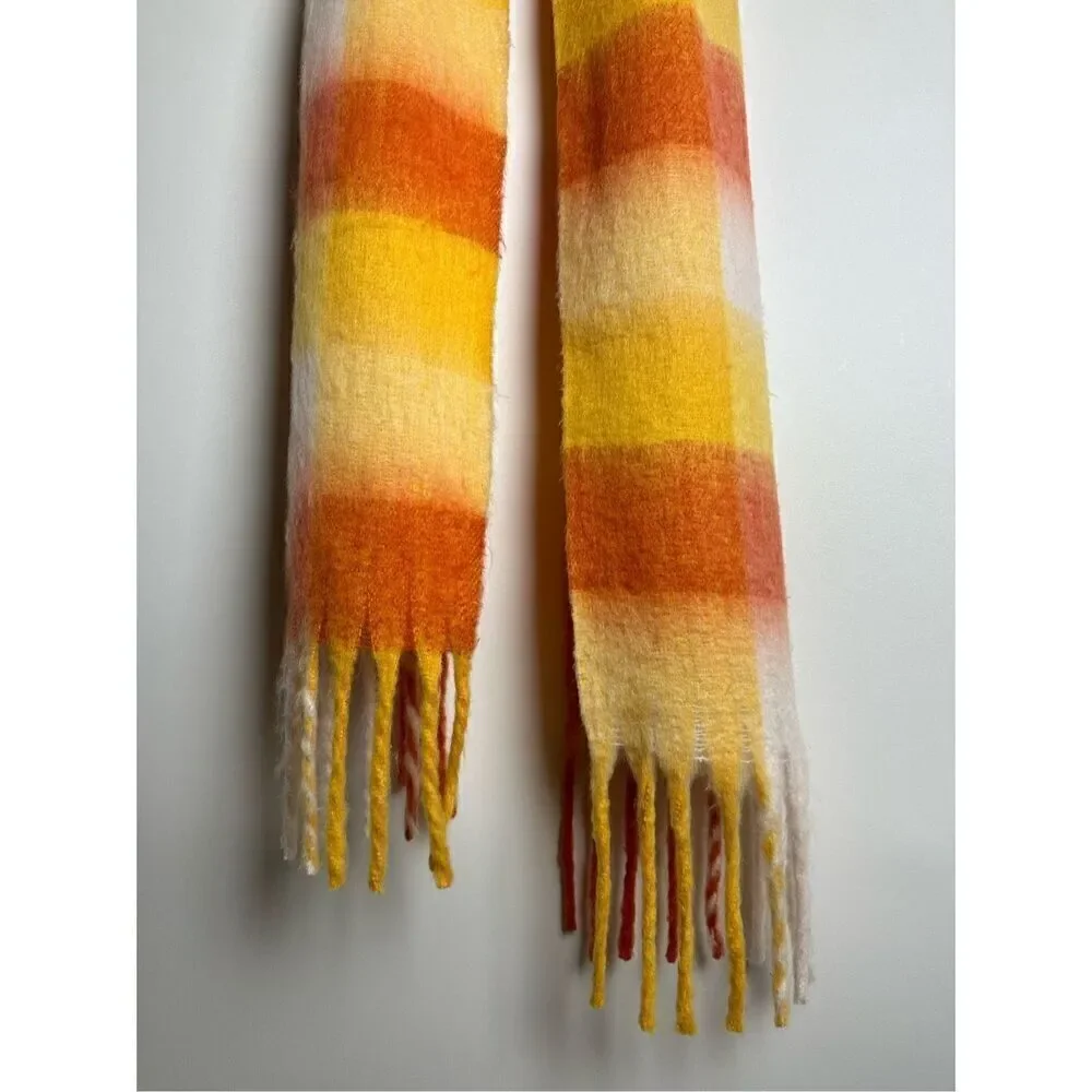 Orange and yellow oversized scarf